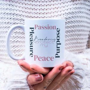 Boundaries Protect my Peace, Passion, Pleasure and Purpose – Light Mug (1)