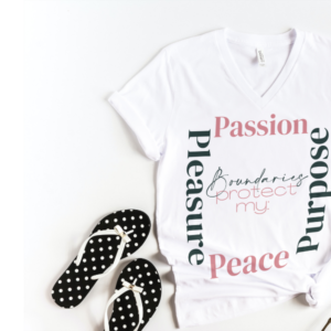 Boundaries Protect my Peace, Passion, Pleasure and Purpose – Unisex V-Neck T-Shirt